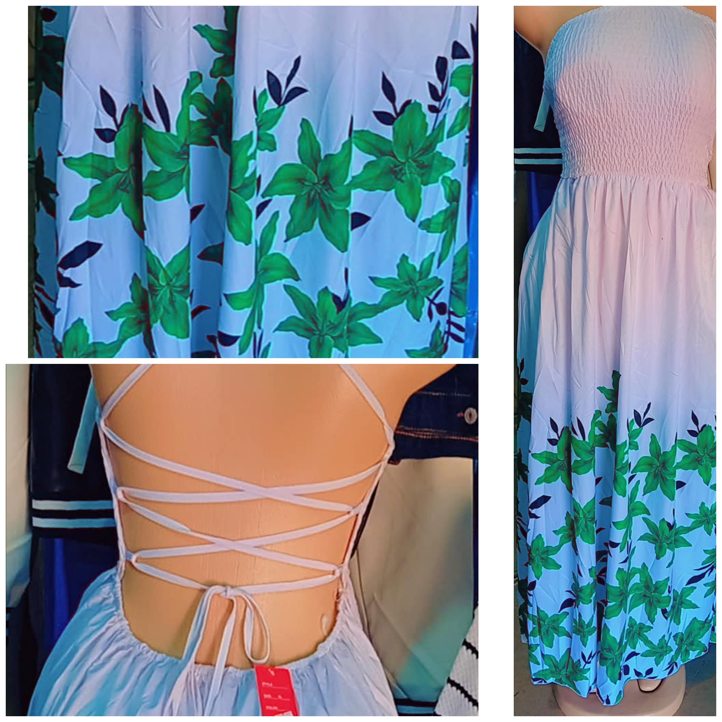 Trendy women maxi long backless dress with spaghetti straps at the back