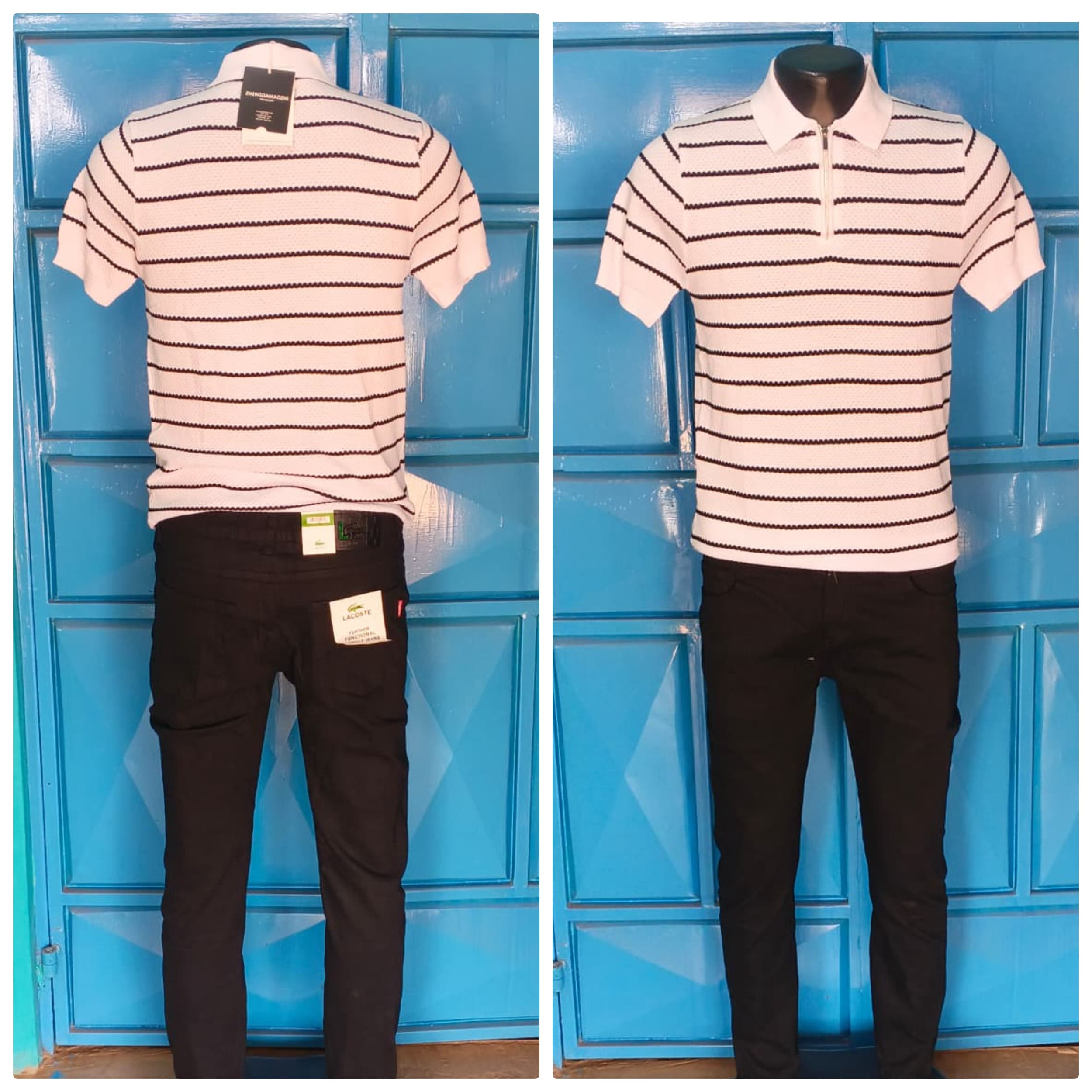 > Men Striped Polo Shirt